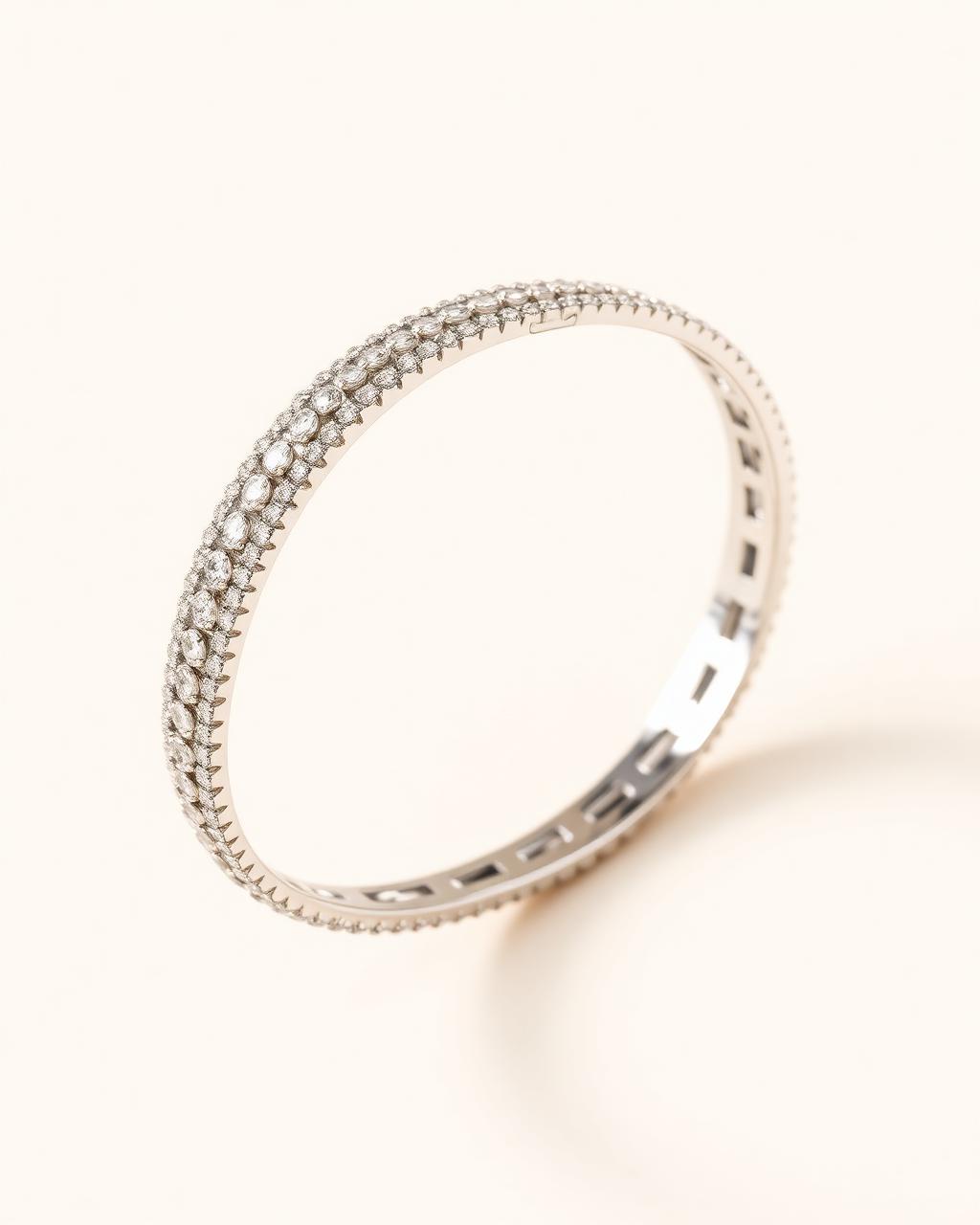 Pavé Bangle in White Gold