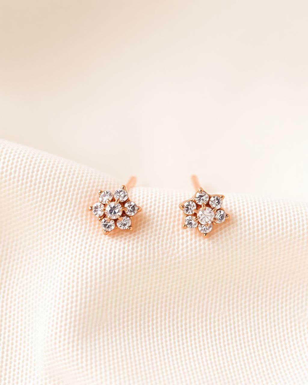 Rose Gold Cluster Studs